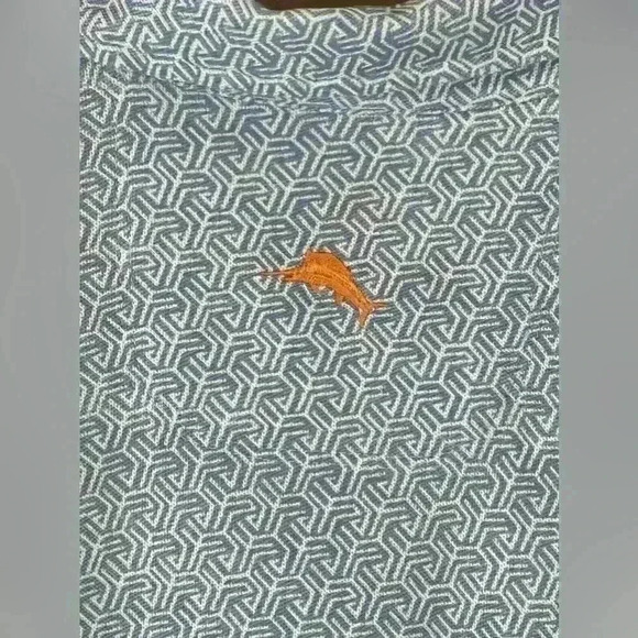 Tommy Bahama Mod Palms Geo IslandZone Polo Blue/White Men's Small - Picture 8 of 8